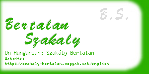 bertalan szakaly business card